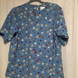 Floral Blue Top